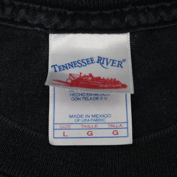 Vintage Tennessee River Tag Shirt Mens Large Black The South is Where its at S/S - Picture 6 of 11